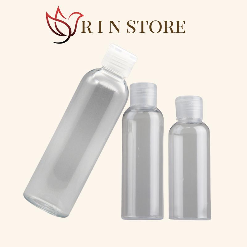  Chai Nhựa Bình Chiết Mỹ Phẩm Du Lịch Nắp Bật Trong Suốt 30ML 50ML 100ML An Toàn Tiện Lợi RIN 