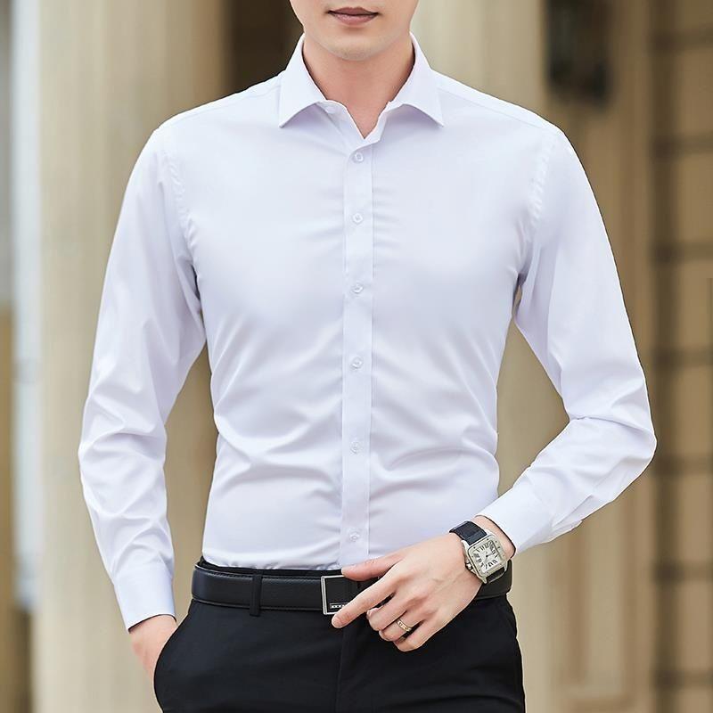 Product Introduction of Áo Sơ Mi Trắng Nam Dài Tay, Trang Phục Công Sở Chuyên Nghiệp Không Sắt, Thích Hợp Cho Mùa Xuân Và Mùa Thu, Trang Phục Phù Dâu Và Đám Cưới, Áo Sơ Mi Mỏng, Lý Tưởng Cho Mùa Hè 1
