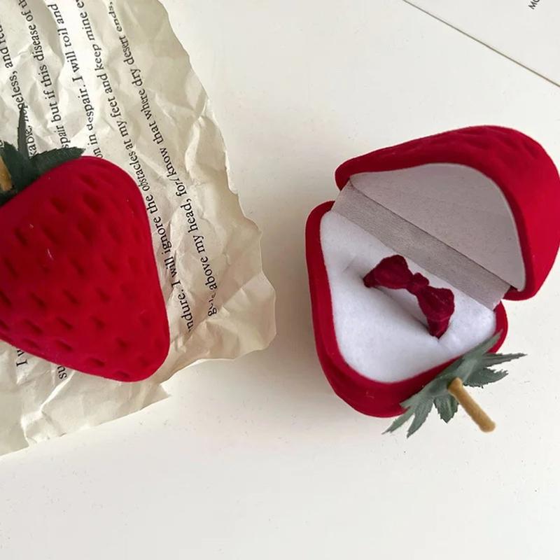 Strawberry ring box jewelry box earring necklace packaging box 8