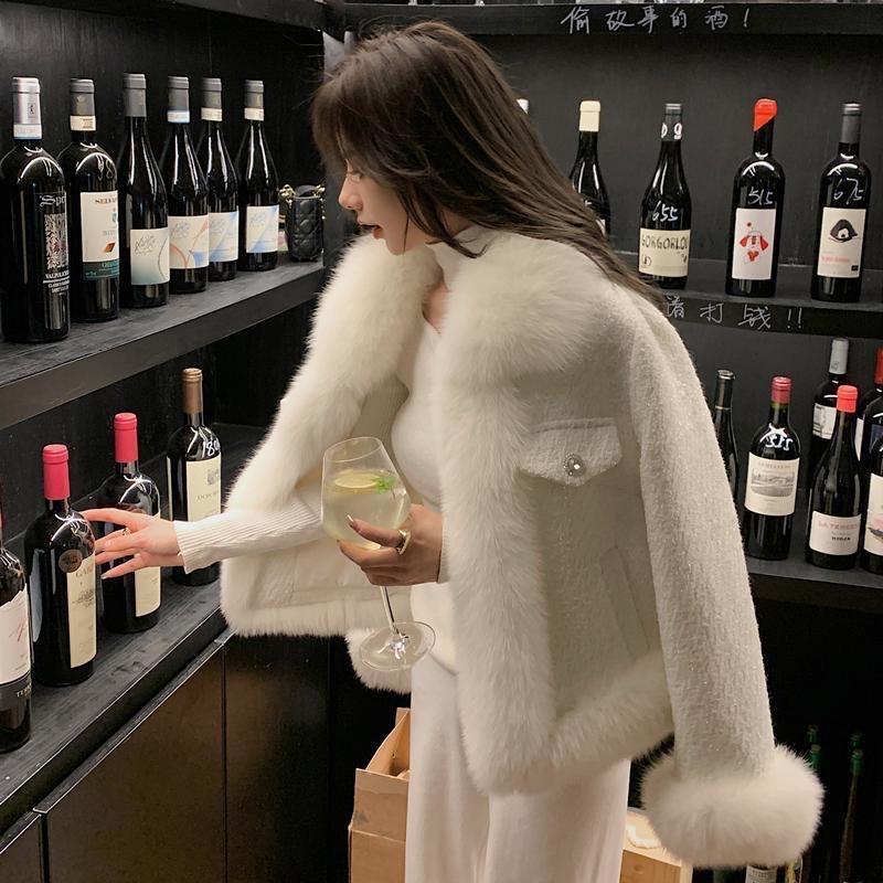 FREESHIP ÁO KHOÁC DẠ TWEED LÔNG CAO CẤP TRẮNG SỮA