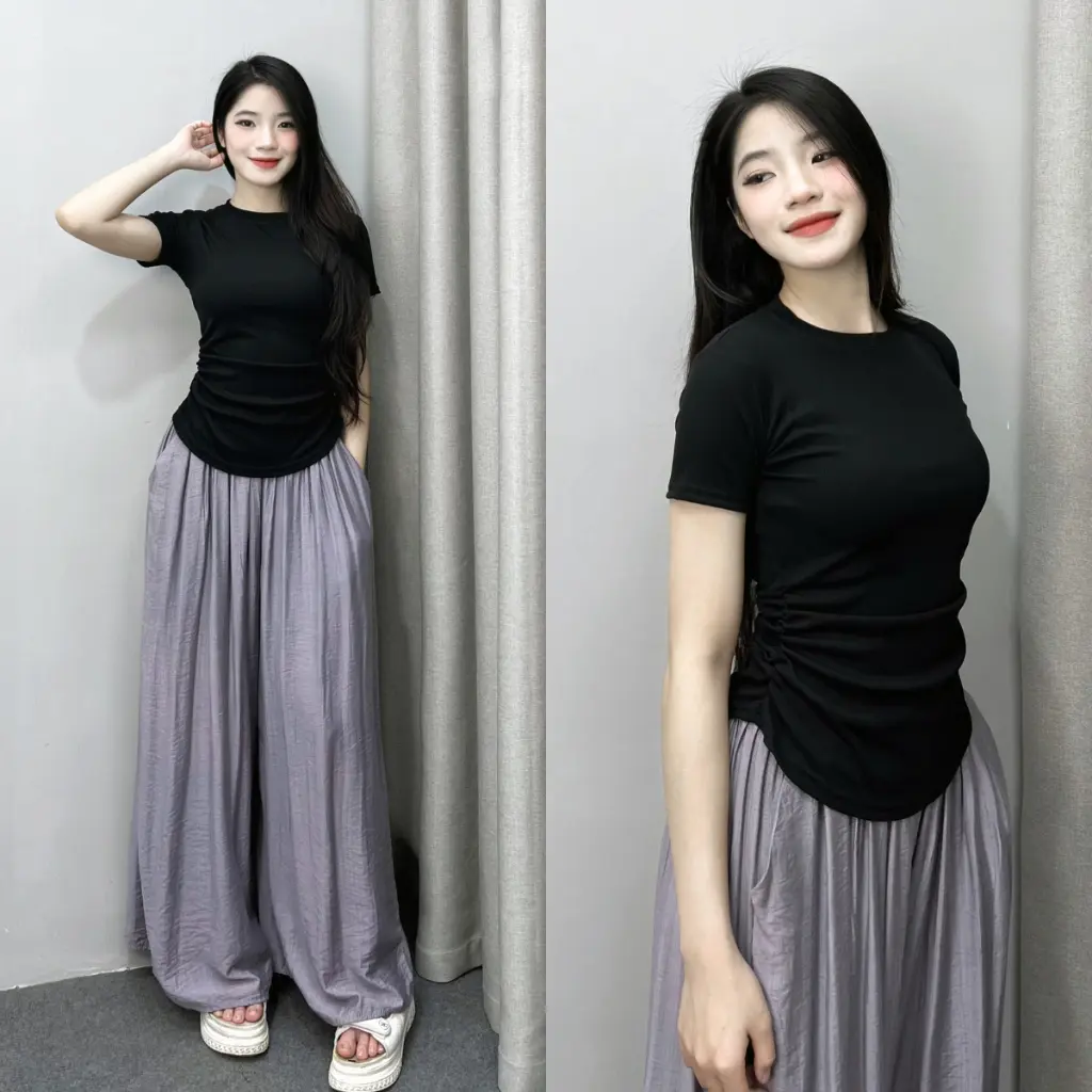 Áo Thun Nữ Ngắn Tay Chất Tăm Kiểu Dáng Nhún Eo Vạt Tròn, Áo Phông Nữ Ngắn Tay Cổ Tròn BigSize 271T | BigBuy360 - bigbuy360.vn Áo Thun Nữ Ngắn Tay Chất Tăm Kiểu Dáng Nhún Eo Vạt Tròn, Áo Phông Nữ Ngắn Tay Cổ Tròn BigSize 271T | BigBuy360 - bigbuy360.vn