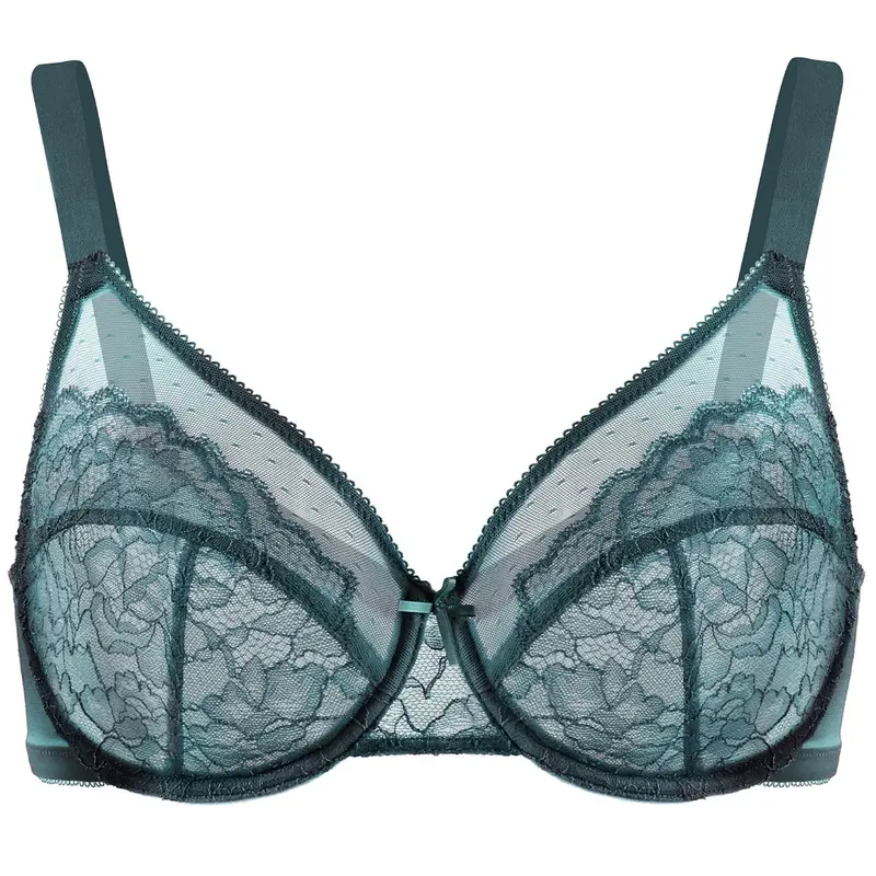 [Subriva]Enchante Floral Lace Plus Size Underwire Unlined Non-padded Full Coverage Adjustable Straps Minimizer Bra Womenswear 3