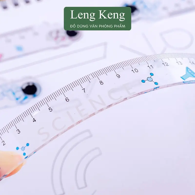 Thước kẻ trong suốt 15cm văn phòng phẩm Leng Keng hình phi hành gia dễ thương T86 1
