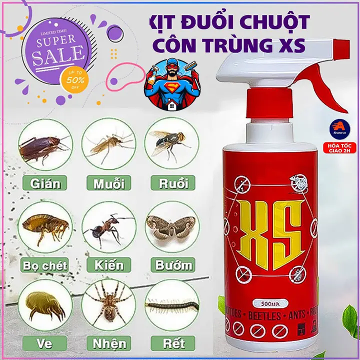 Bình xịt đuổi chuột, côn trùng XS trong ôtô - Dung dịch Chiết Xuất Thảo Mộc, xuất xứ Thái Lan dung tích 500ML 2
