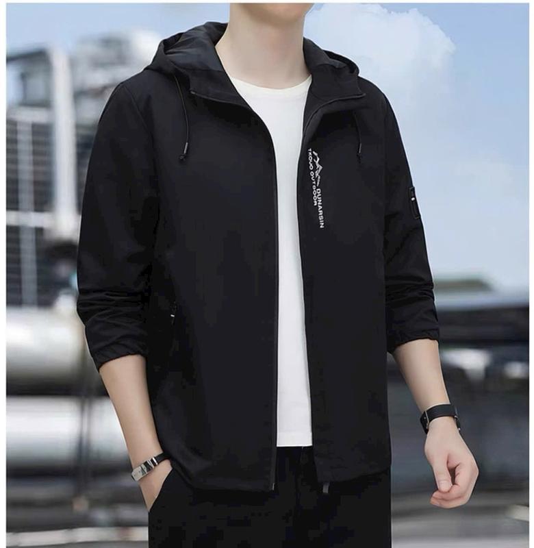 Áo Khoác Dù Nam Nữ Có Nón Ép 3 Lớp In Logo - Áo Khoác From Rộng 2 Lớp Có Túi Trong