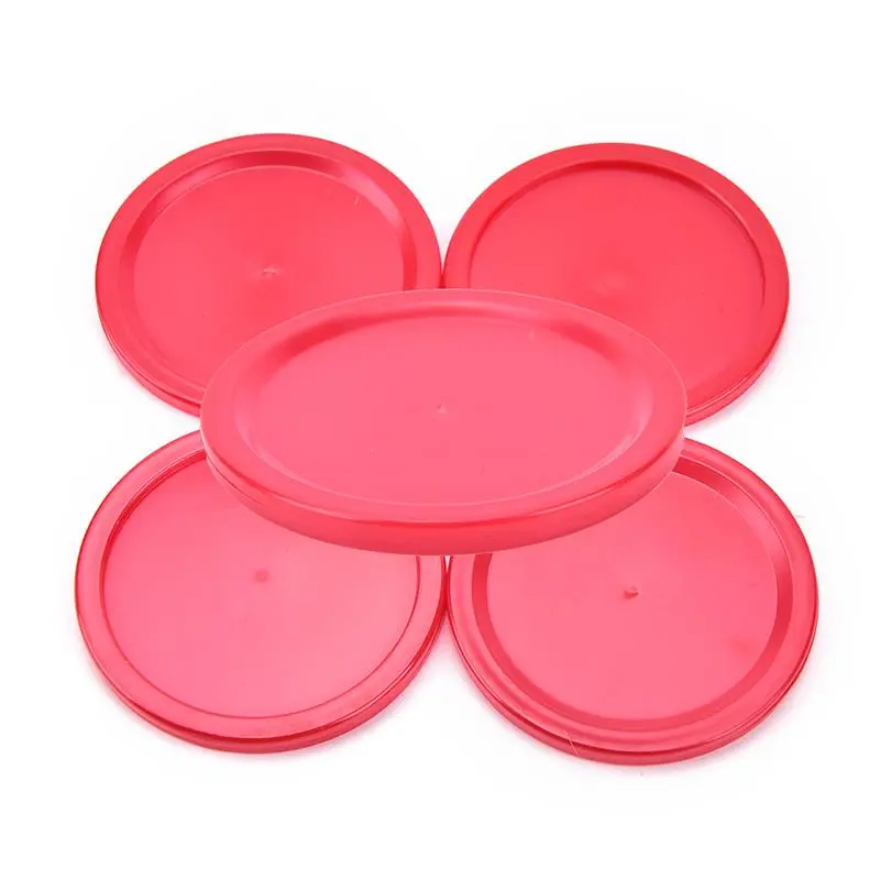 【bcxaud】 [Freeshipping] Hot Sale 5Pcs Durable Mini Air Hockey Table Pucks 51mm Puck Children Table Red