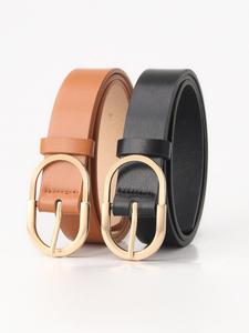 Women's Minimalist Temperament Solid Color Belt, Fashionable Buckles Belt for Daily Clothing Decor, Trendy All-match & Exquisite Belt for Birthday Gift