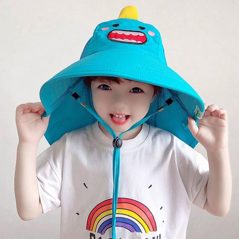 Mũ Bucket Cho Em Bé Mùa Hè, Mũ Chống Nắng Đi Biển, Thoáng Khí, Thiết Kế Hoạt Hình, Mũ Ngư Dân Cho Trẻ Em, Che Tai Cổ Ngoài Trời, Chống Tia UV, Thích Hợp Cho Trẻ Em, Mũ Đi Biển 5