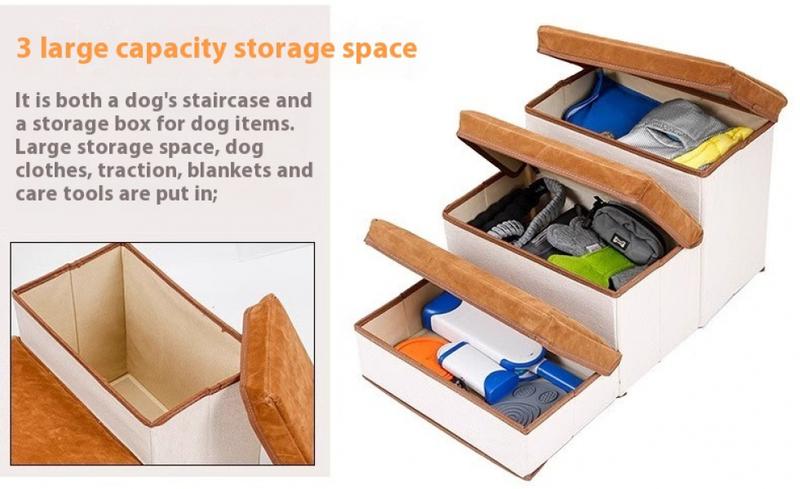 Product Introduction of 【SG Pet Supplies】Dog stairs Pet foldable stairs with storage and house mat bed ramp slope step dog stair puppy ladder climb 29026784195 2