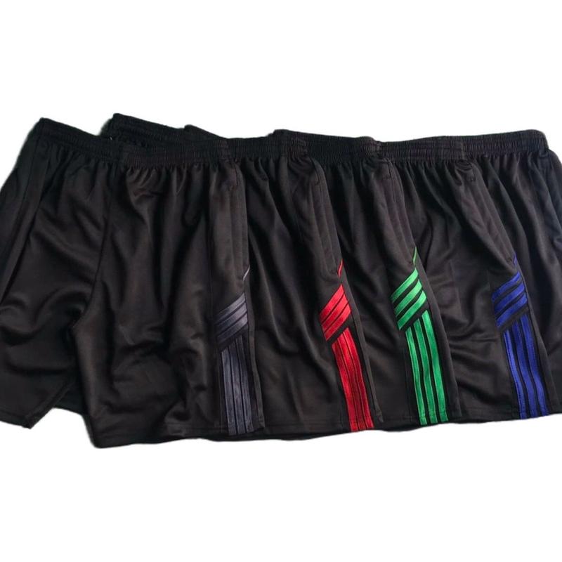  Quần Đùi Nam Vải Thun Co Dãn Không Xù Lông Màu Đen Sọc Nhiều Màu Mặc Ở Nhà Thoải Mái 