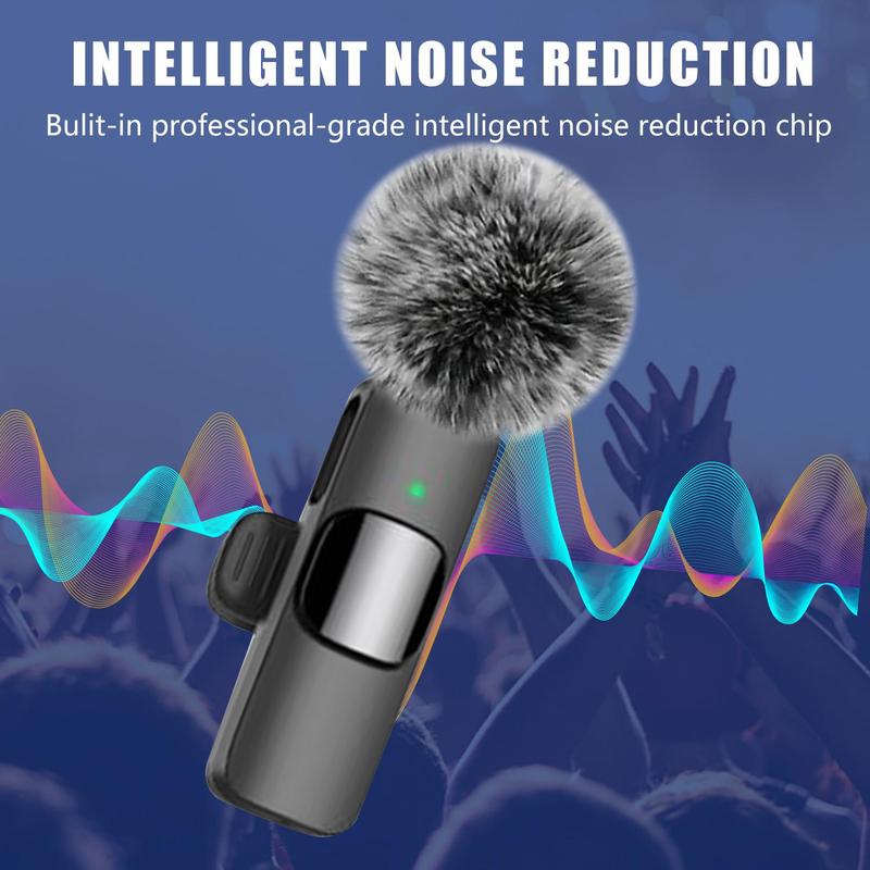 Product Introduction of Wireless Lavalier Microphone, USB Rechargeable Wireless Microphone, Noise Reduction Microphone for Video Recording Interview Podcast Vlog, Audio 4