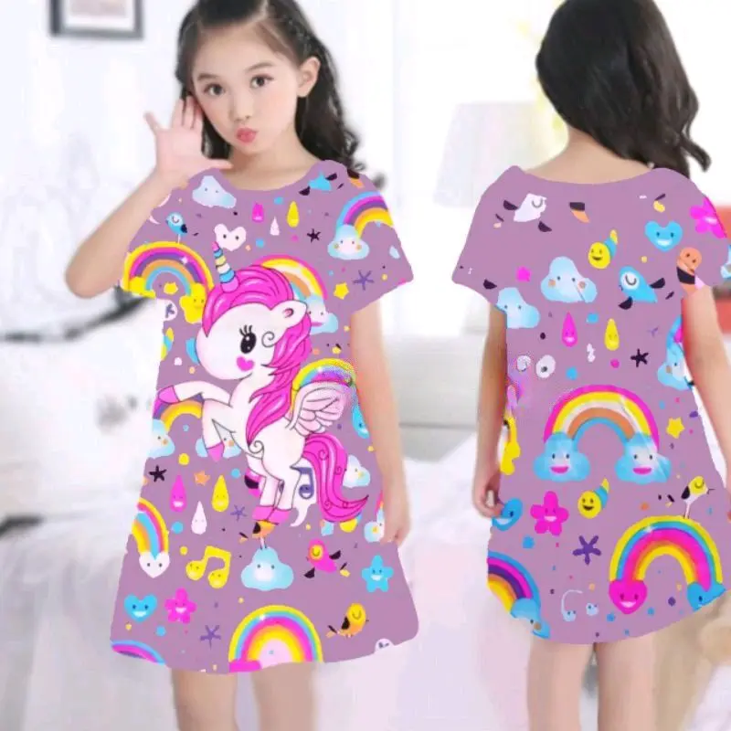 #DASTER ANAK FULLPRINT UNICORD UNTUK USIA 1-9 TAHUN# Katun Katun outfit barbie