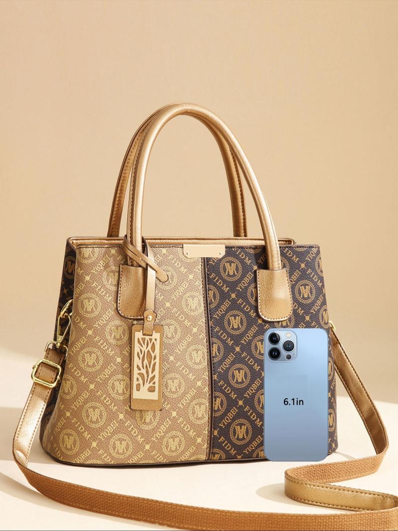 Product Introduction of Women's Fashionable Print Handbag, Casual Large Capacity Shoulder Bag for Daily Used, Trendy All-match Commuter Bag, Girl Fashionable Bag 1