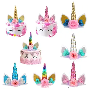 Cake Topper Unicorn Tanduk + Bulu Mata Hiasan Kue Ulang Tahun