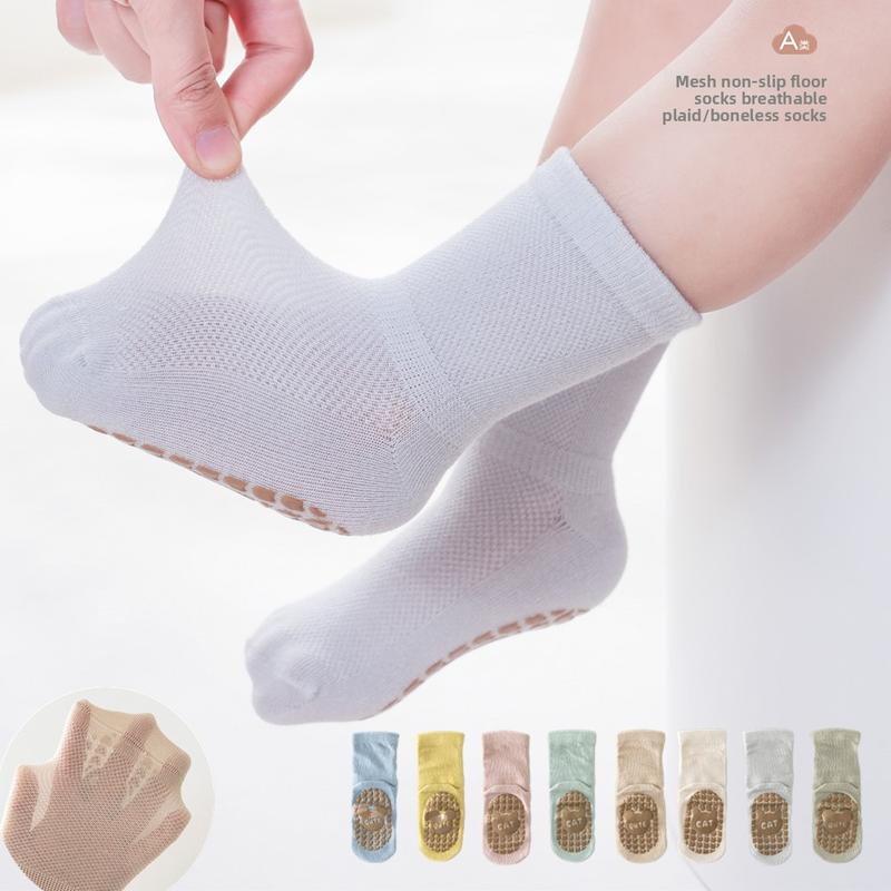 Stokin Berjalan Bayi, Bahan Kapas Nipis, dengan Titik Anti-Gelincir ...