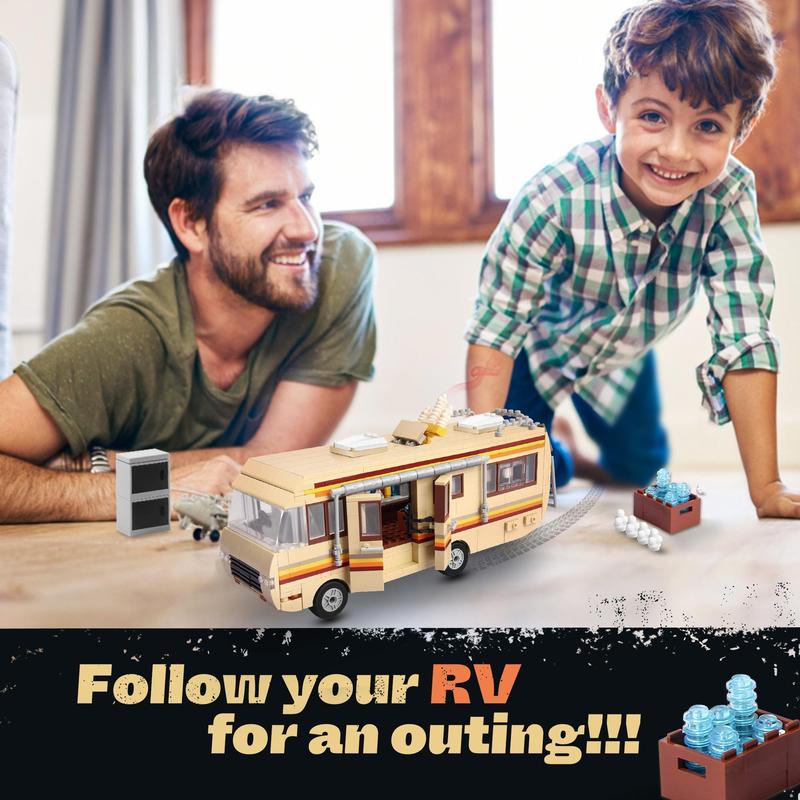 Creative Break Bad RV Car Building Blocks, 986pcs/set Modern Funny Car Jelly Building Blocks Kit, Classic Building Toys, Gifts for Building Block Enthusiasts, Christmas Gift, Stocking Filler 7