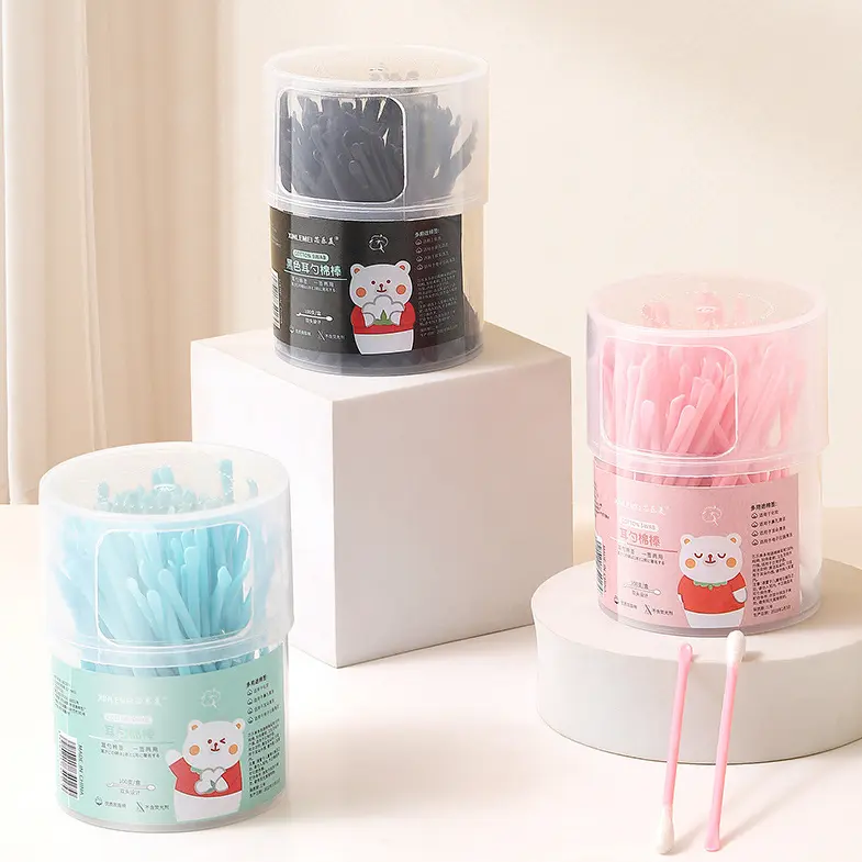 BISA COD 6083 Cotton Bud 2 In 1 / Korek Kuping Super Lembut Isi 100 Pcs / Pembersih Telinga 2 In 1