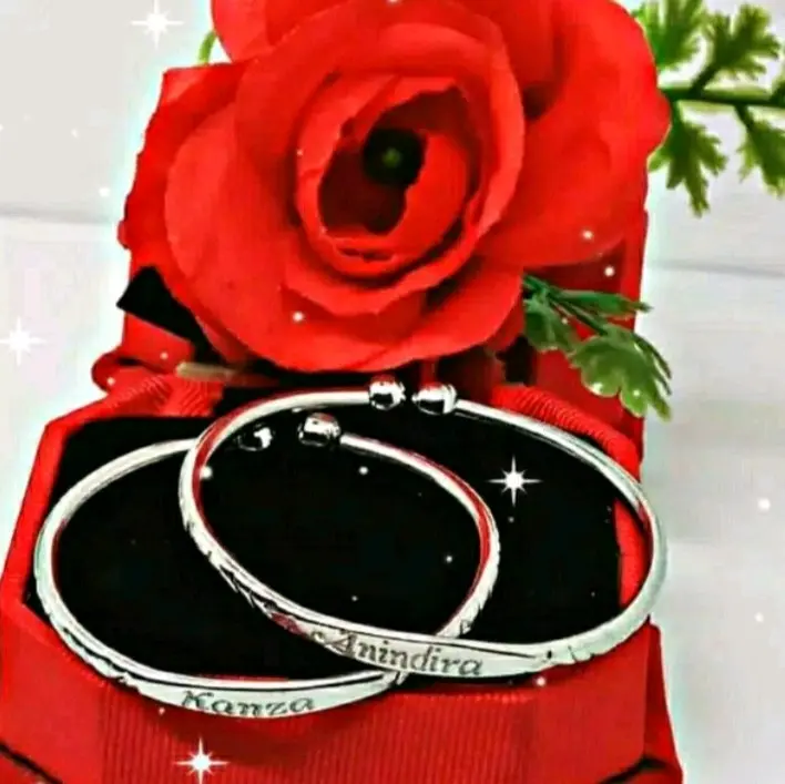 gelang step anak-anak bayi ukir nama bahan monel besi putih Anti karat tahan bertahun-tahun Tahan air