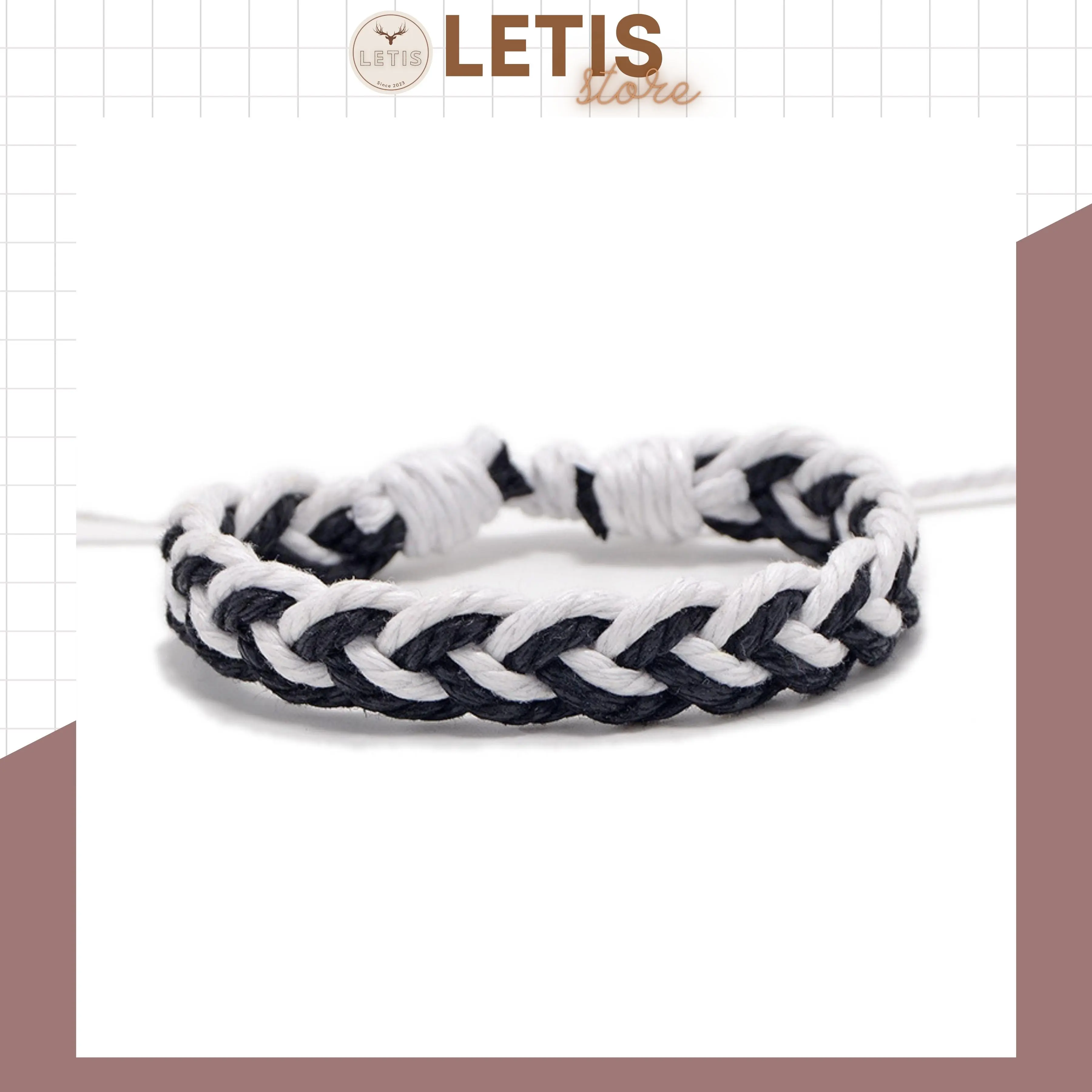 Vòng tay vải nam nữ LETIS VT48, lắc tay phong cách tùy chỉnh kích thước thắt rút cá tính chất liệu bền bĩ
