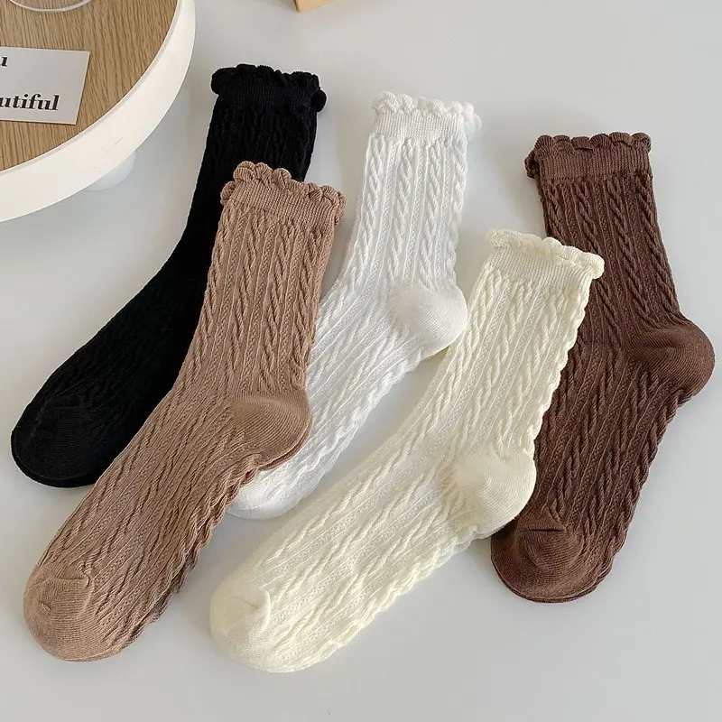 KAOS KAKI WANITA PENDEK ANKLE SOCKS RENDA POLOS REMAJA CEWEK IMPORT LEMBUT [ 965 962 ] 3