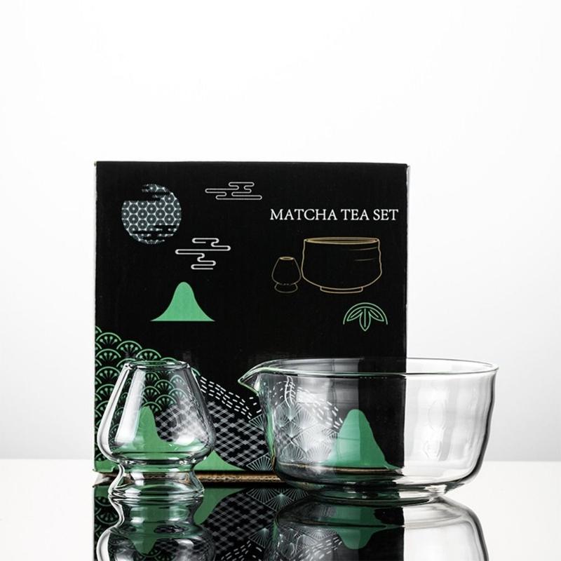 Product Introduction of New Textured Matcha Bowl with Pouring Spout Reusable Matcha Making Kit Glass Matcha Whisk Set Tea Lovers 9