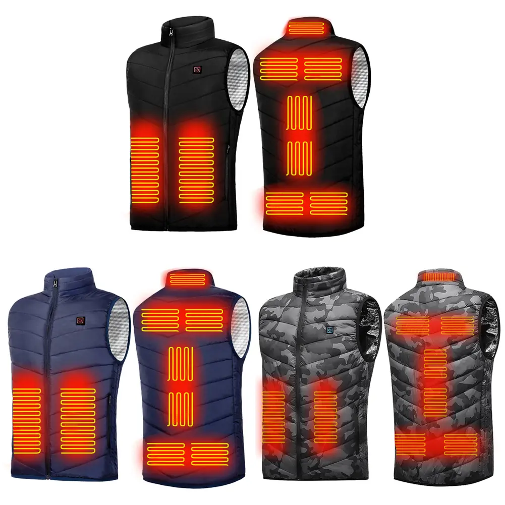 Áo khoác sưởi ấm bằng Điện Unisex, 9 khu vực sưởi ấm, có thể giặt được, thích hợp cho các môn thể thao mùa đông và đi bộ đường dài