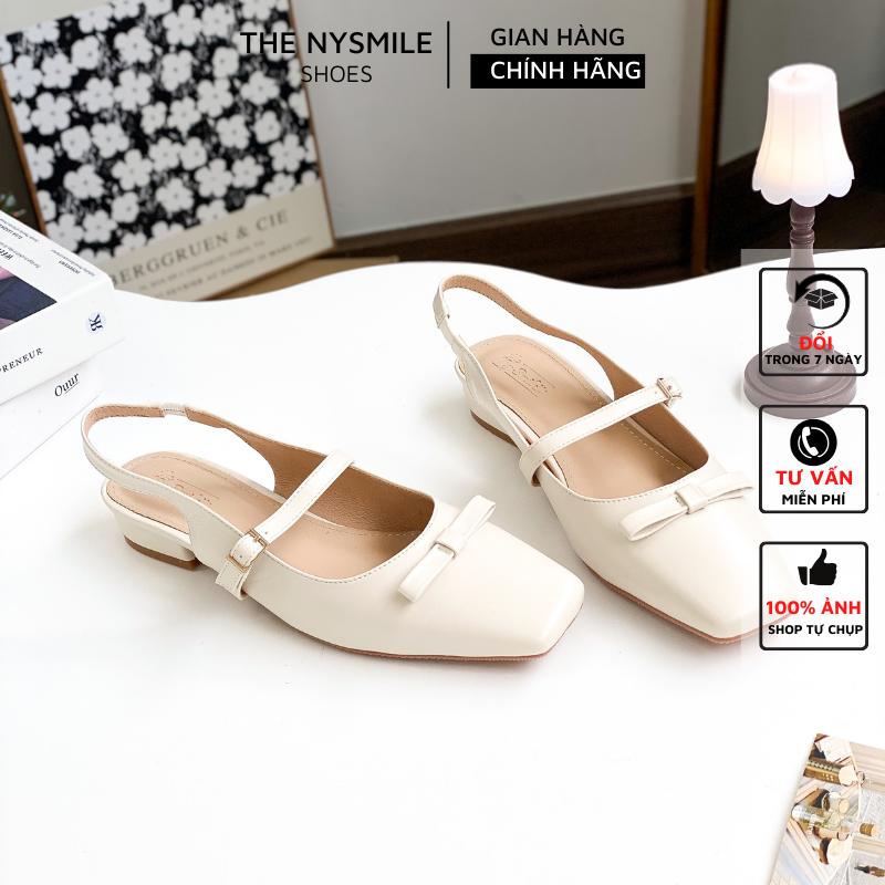 Giày búp bê mũi vuông 2p nơ quai hậu - THENYSMILE - UDAP