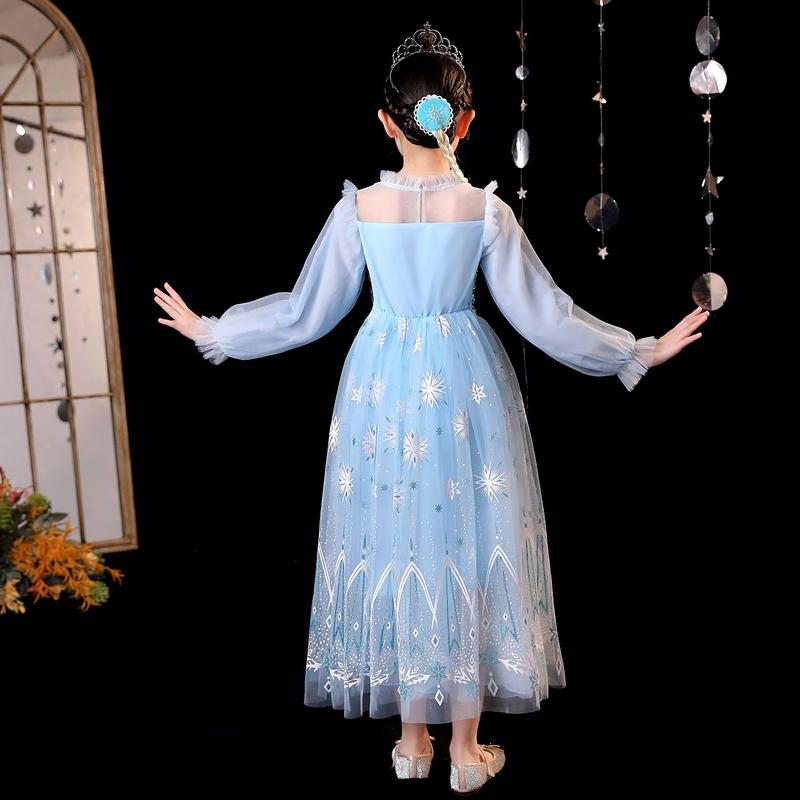DRESS ELSA STAR PAYET /BAJU MOTIF STAR PAYET ANAK PEREMPUAN FASHION MOTIF 6