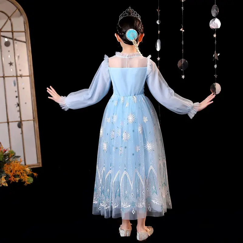 DRESS ELSA STAR PAYET /BAJU MOTIF STAR PAYET ANAK PEREMPUAN FASHION MOTIF 5