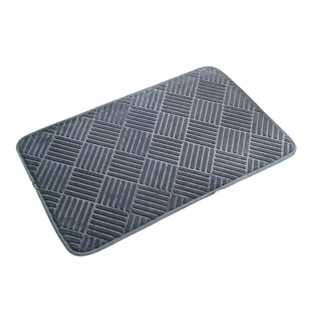 eelioh- Entry Rug Soft Flannel Floor Mat Fast Drying  Anti-slip Multipurpose Bath Rug for Kitchen  Shower Easy to Clean
