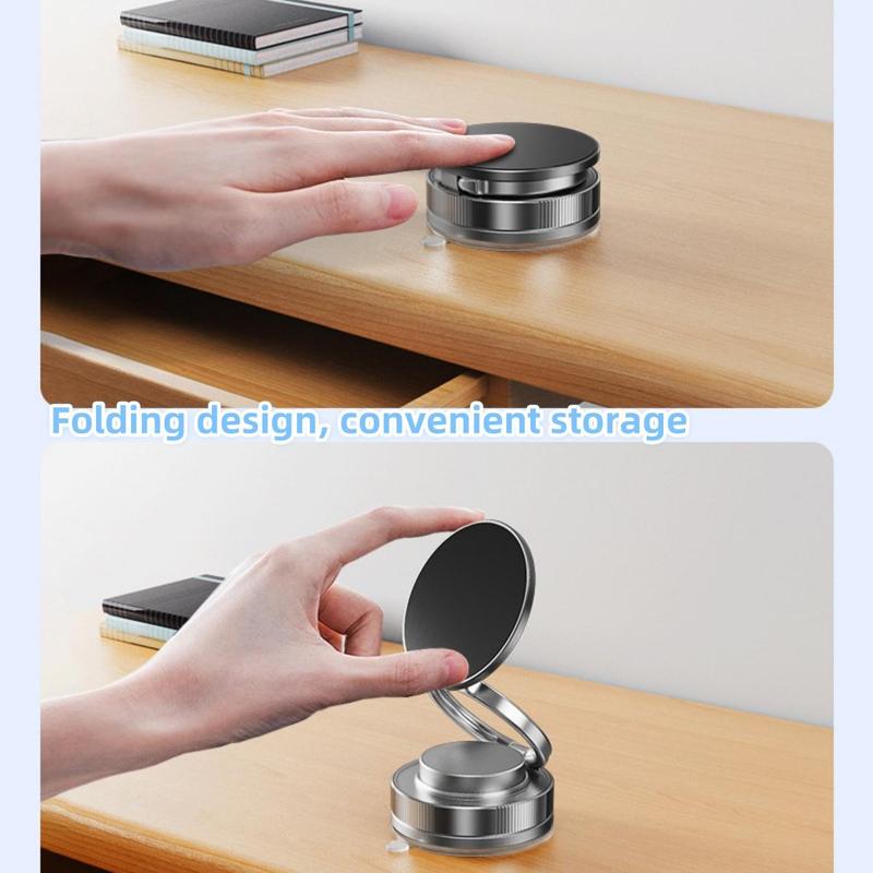 Magnetic Phone Holder, Foldable Vacuum Suction Cup Phone Stand, Universal Car Phone Holder for Home Office, Phone Accessories, Mount 2