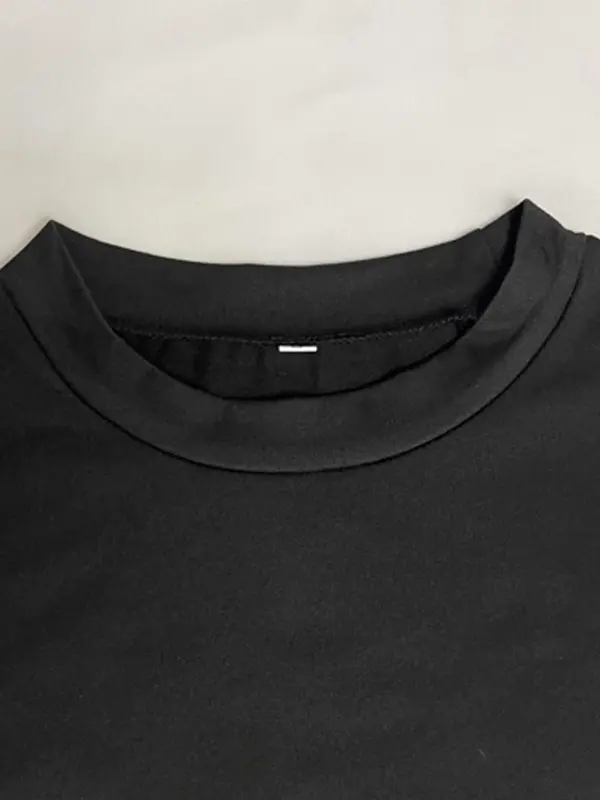 Women's Letter Print Round Neck Crop Tee, Fashion Casual Tight-fitting Short Sleeve T-shirt for Daily Wear, Ladies Summer Clothes 2