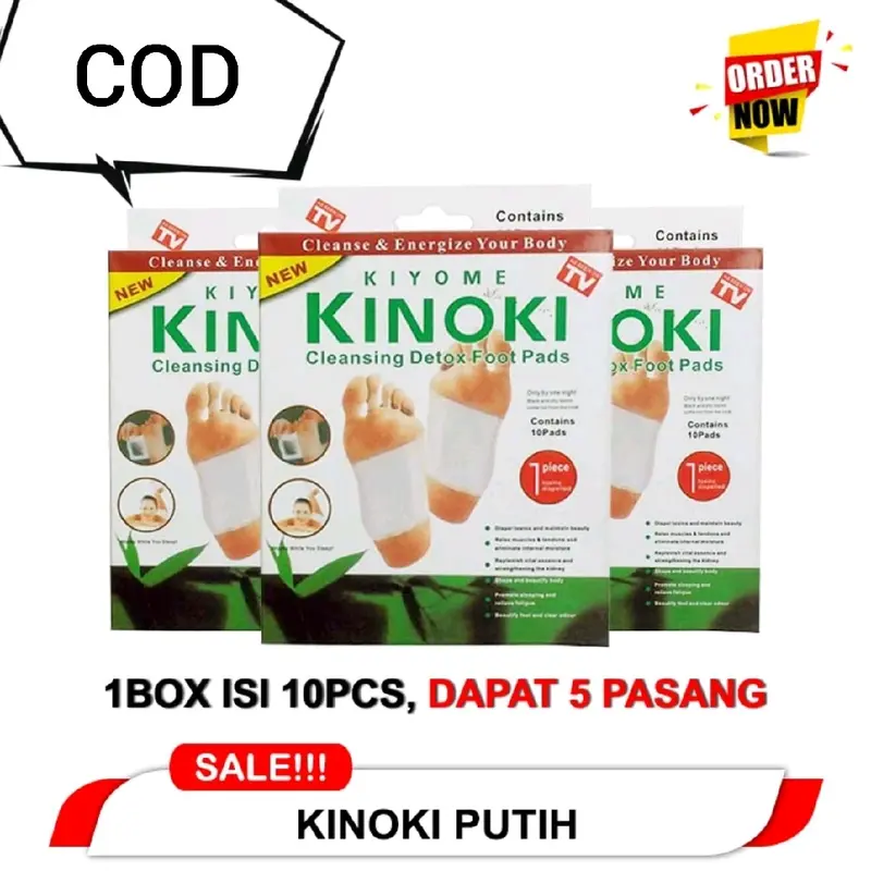 PAKET SPESIAL [5 BOX ISI 50 PCS] KINOKI WHITE Koyo Detox Kinoki Putih Foot Patch Kaki 0