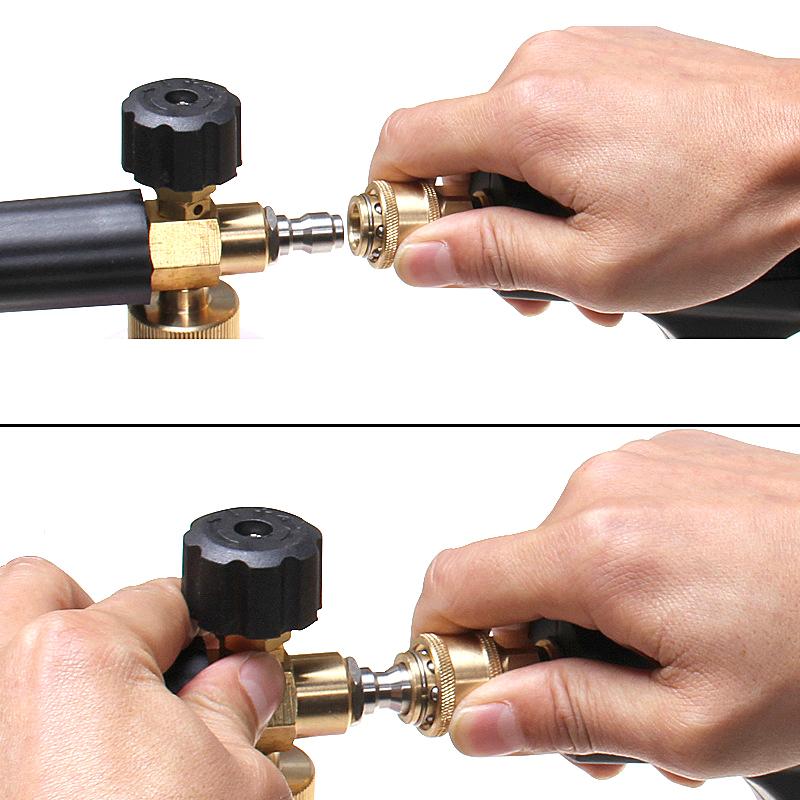 Product Introduction of High Pressure Washer Nozzle Snow Foam Lance 1/4" Quick Connect Soap Foamer Cannon Generator Car Wash Cleaning Bottle 1L 3000PSI 27
