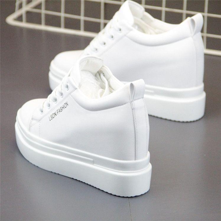 Product Introduction of Giày Trắng Cho Nữ, Giày Đế Bằng Tăng Chiều Cao, Đế 10Cm, Bơm Đa Năng, Giày Thể Thao Thường Ngày Hàn Quốc, Giày Trượt Băng, Bộ Sưu Tập Mới 2023 2