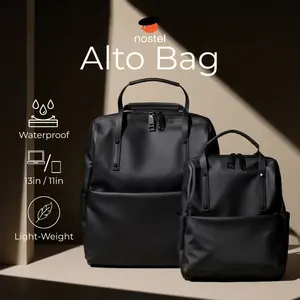 Nostel - ALTO Backpack Tas Ransel Wanita Premium Hitam Ransel Unisex Tas Ransel Kerja Work Bag Wanita Medium Backpack