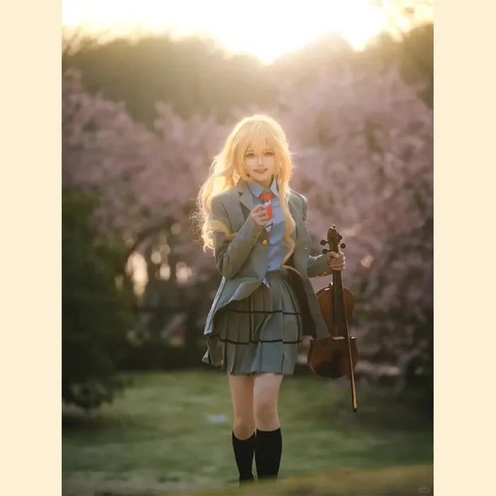 Product Introduction of Bộ Đồ Hóa Trang, Anime Your Lie In April Miyazono Kaori, Cosplay Cotume Sawabe Tsubaki Jk, Đồng Phục Học Sinh, Thích Hợp Cho Trường Trung Học Cơ Sở, Váy Cô Gái Lolita, Có Tất Buộc Dây 4