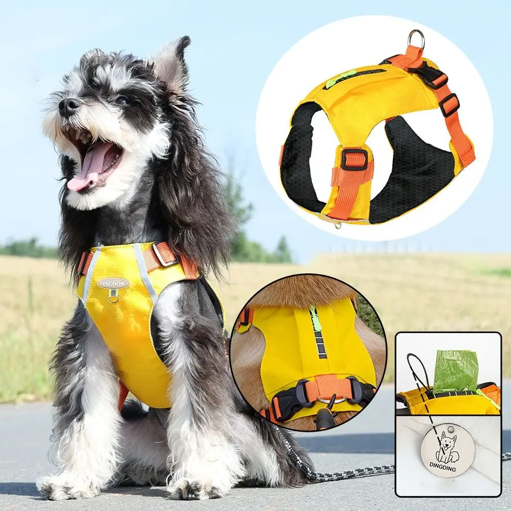 Pet Supplies Breathable Dog Harness Waterproof with Zippered Pockets Pet Vest Wear-resistant Adjustable Dog Chest Back Walking the Dog