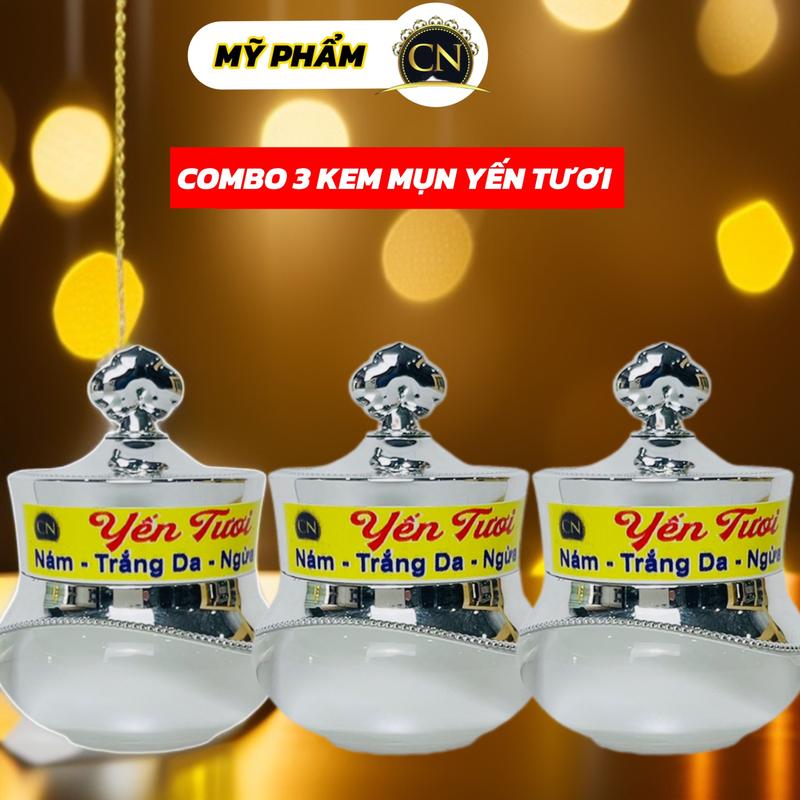 ( Mỹ Phẩm CN) 3 KEM MỤN YẾN TƯƠI Sạch Mụn, Ngăn Ngừa Mụn,Trắng Sáng Da,Mềm mịn da,Căng Bóng Da .12G Skincare Women Nữ Chăm Sóc Da Giảm Thâm Giảm Mụn Làm Đẹp Da Dưỡng Ẩm Da chăm sóc da mụn làm trắng sản phẩm đặc trị mụn kem mụ n kem trị mụn  hằng du mục