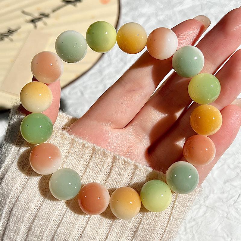 Natural Green Floating Textured Bodhi Bead Bracelet round Beads Prayer Beads Bracelet Unisex 5