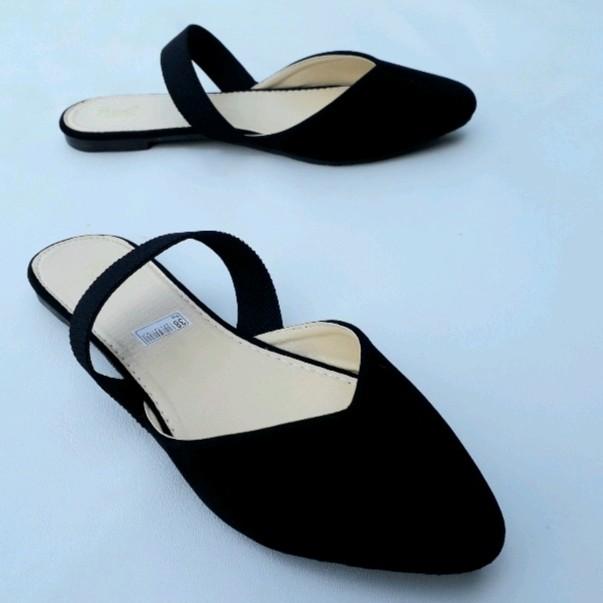 Sandal wanita selop flat shoes karet belakang BP 12 2