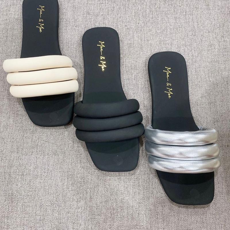 Dép nữ quai ngang dây xốp bản to dày dặn thời trang.