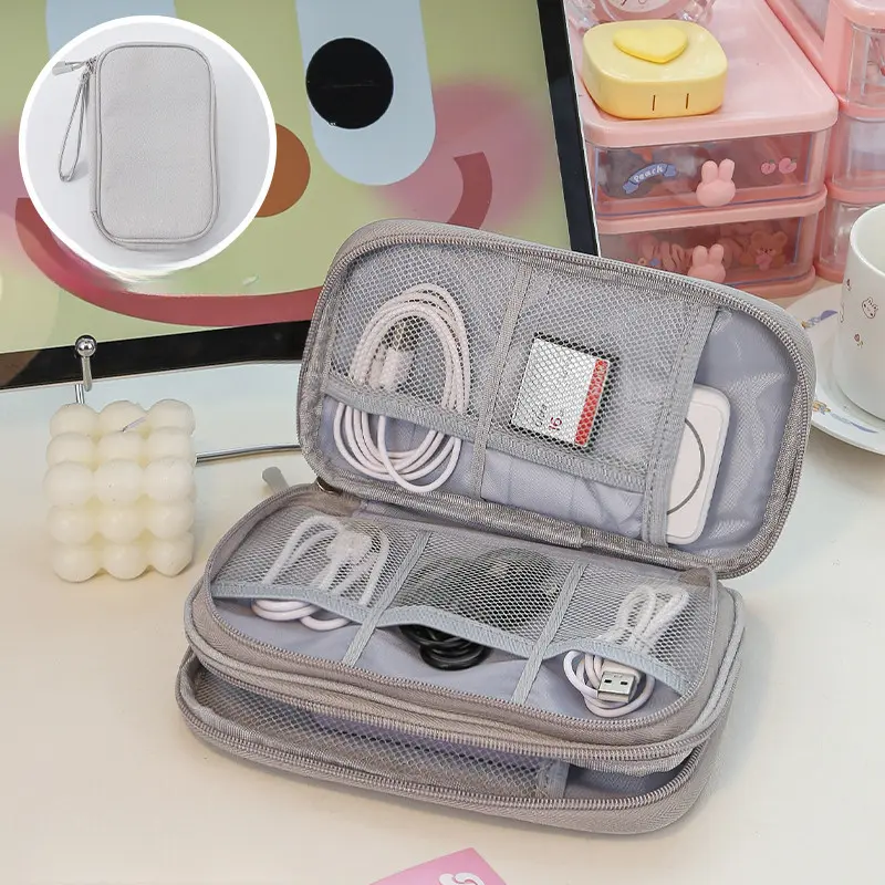 Double Layer Travel Organizer Portable Cable Storage Pouch Gadget Bag Waterproof COD