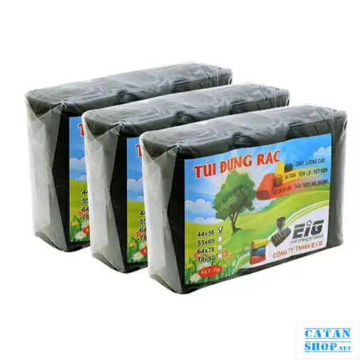 (Giá Hủy Diệt) Combo 10 cuộn rác màu đen tự phân hủy thân thiện với môi trường, túi rác tự hủy size trung