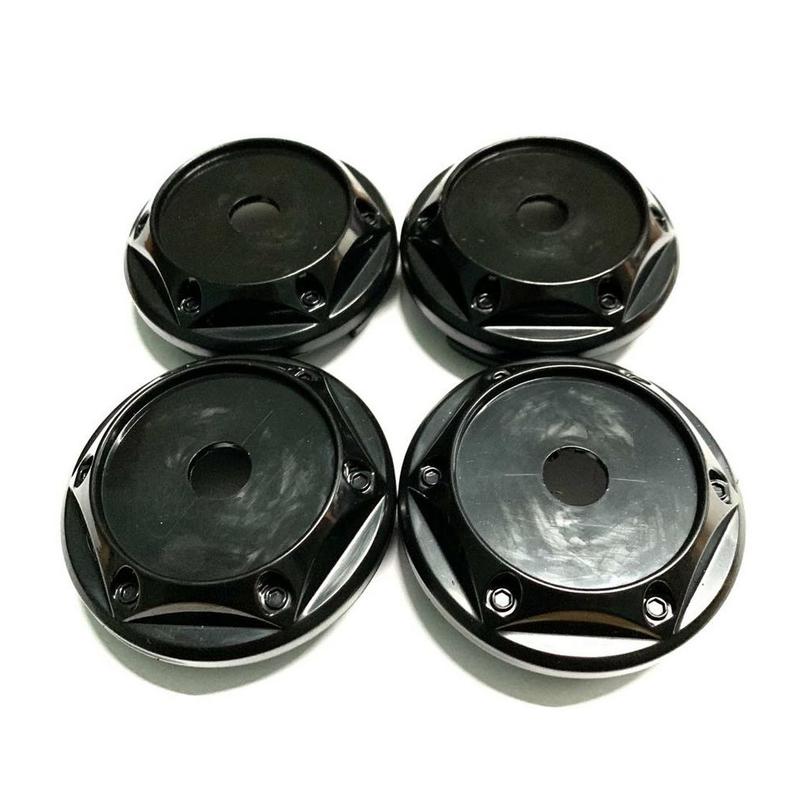 Car modification 4PC 68mm  Centre Caps  black silver Car Wheel Rim Hub Cap Dustproof Cover 2