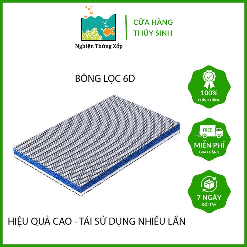 Bông lọc bể cá 6D - Lọc thô lọc bụi mịn, cặn bẩn hồ cá