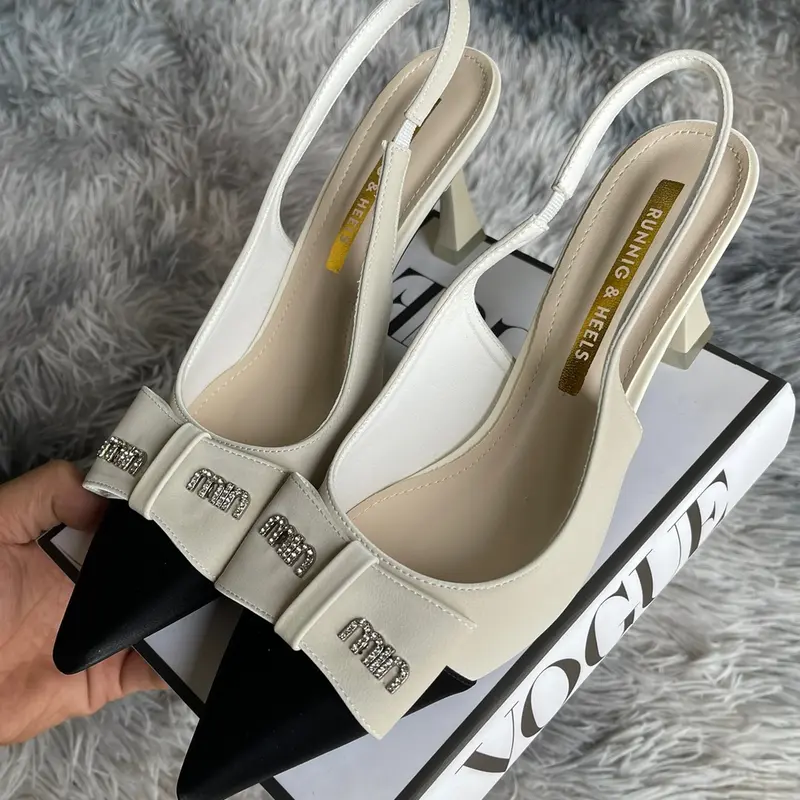 Sục gót 7phân ,Hậu Chun Vá Mũi ,Nơ Gắn Chữ ,Mã TD02 ,GiàY DéP Nữ  Shoes Nhung giay bup caogot chảnh sang đẹp 2