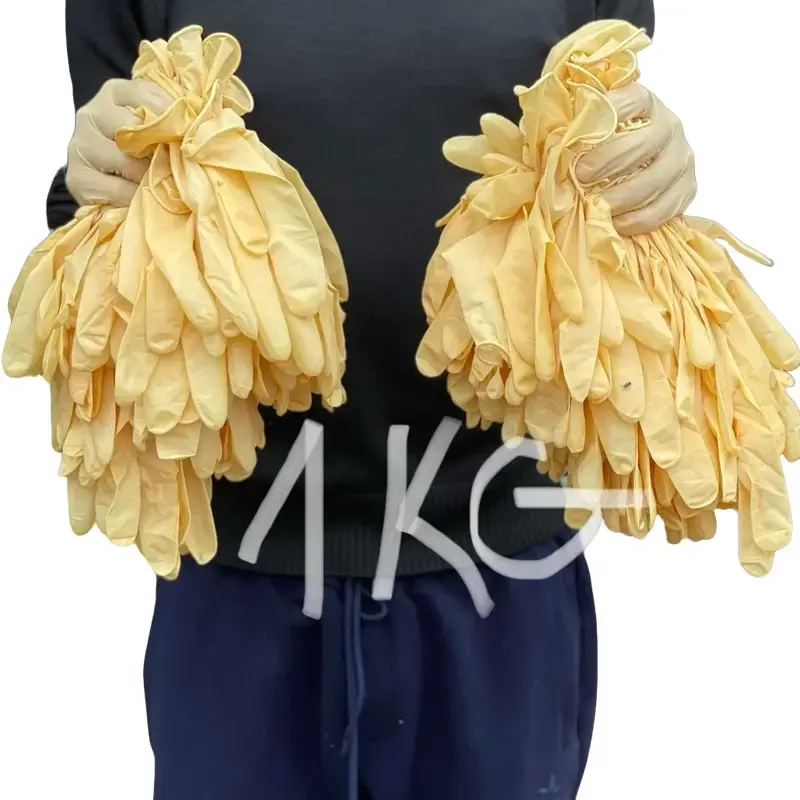[ Sét 1kg - 68 đến 70 đôi ] Găng Tay Chế Biến Thủy Sản, Siêu Bên, Tay, Tái Sử Dụng Được Nhiều Lân 26cm ( màu vàng nghệ )