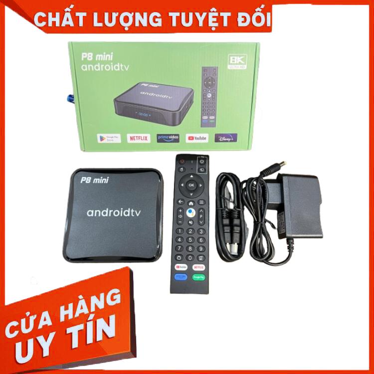 Đầu box P8 mini Ram 2G+16 Khiển giọng nói / Ứng dụng xem TV, Bóng Đá, Phim, YTB chặn Quảng cáo