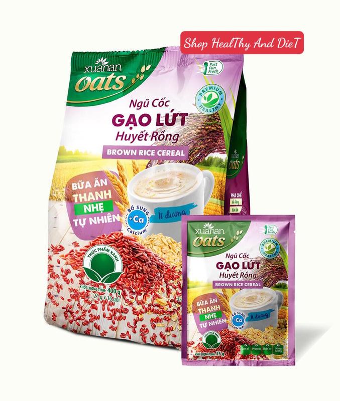   DATE MỚI  Bột Ngũ Cốc Gạo Lứt Huyết Rồng Xuân An 400gr - Giảm Giá Ko Tặng KM 